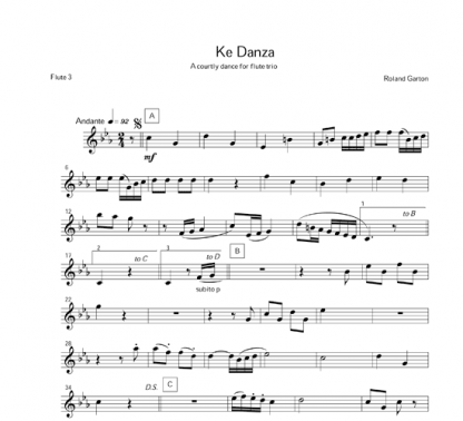 Ke Danza for flute ensemble | ScoreVivo
