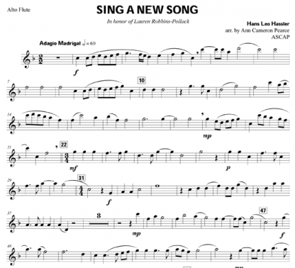 Sing A New Song for flute ensemble | ScoreVivo