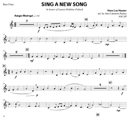 Sing A New Song for flute ensemble | ScoreVivo