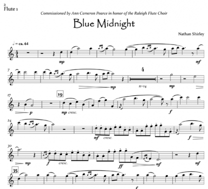 Blue Midnight for flute ensemble | ScoreVivo