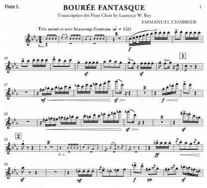 Bourree Fantasque for flute ensemble | ScoreVivo