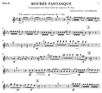 Bourree Fantasque for flute ensemble | ScoreVivo