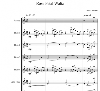 Rose Petal Waltz for flute ensemble | ScoreVivo
