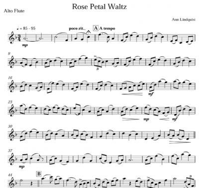 Rose Petal Waltz for flute ensemble | ScoreVivo
