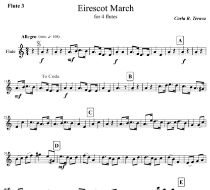 Eirescot March for flute ensemble | ScoreVivo