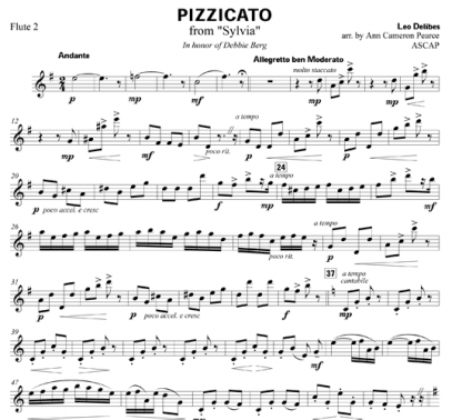 Pizzicato for flute ensemble | ScoreVivo
