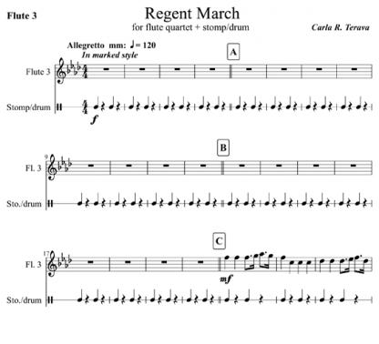 Regent March for flute ensemble | ScoreVivo