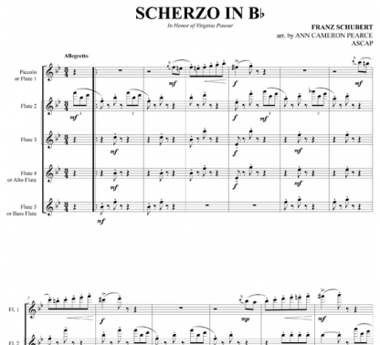 Scherzo in Bb for flute ensemble | ScoreVivo
