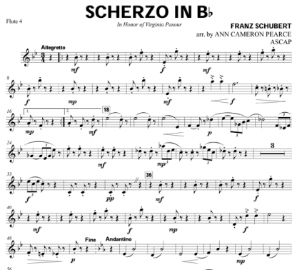 Scherzo in Bb for flute ensemble | ScoreVivo
