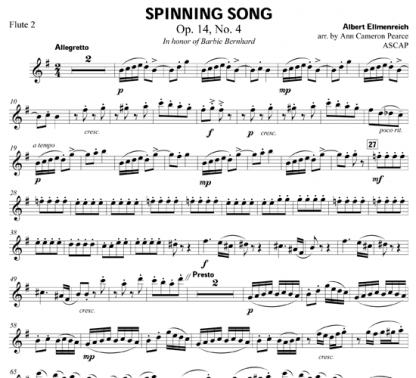 Spinning Song for flute trio | ScoreVivo