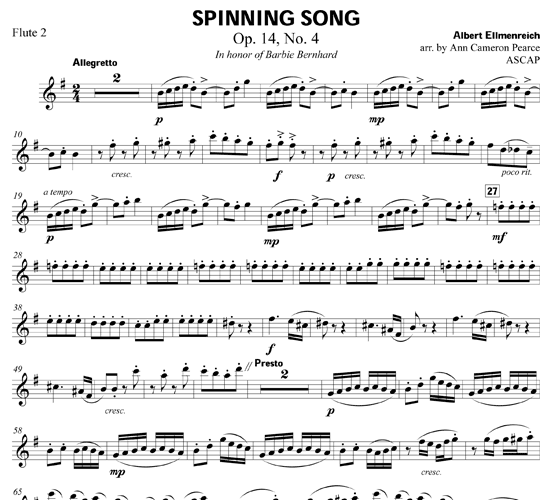 Spinning Song for flute trio