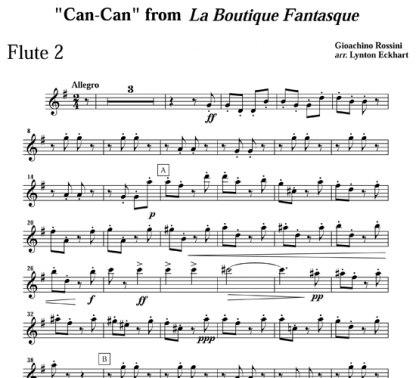 Can-Can from La Boutique Fantasque for flute ensemble | ScoreVivo
