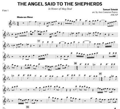 The Angel Said to the Shepherds for flute ensemble | ScoreVivo