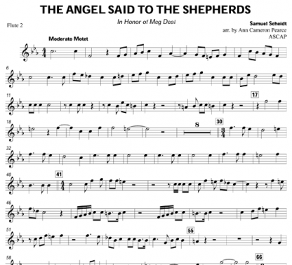 The Angel Said to the Shepherds for flute ensemble | ScoreVivo