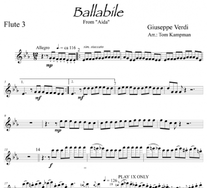 Aida: Ballabile for flute ensemble | ScoreVivo