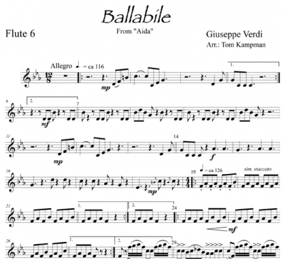 Aida: Ballabile for flute ensemble | ScoreVivo