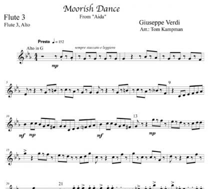 Aida: Moorish Dance for flute ensemble | ScoreVivo