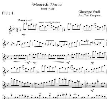 Aida: Moorish Dance for flute ensemble | ScoreVivo