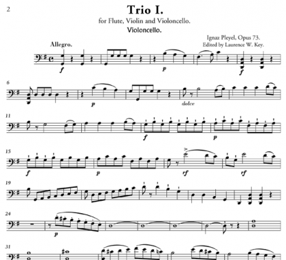 Three Concert Trios, Op 73, for flute, violin, and cello | ScoreVivo