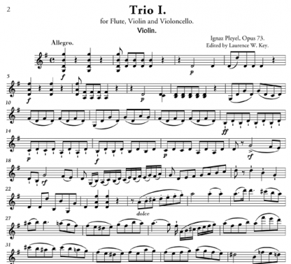 Three Concert Trios, Op 73, for flute, violin, and cello | ScoreVivo
