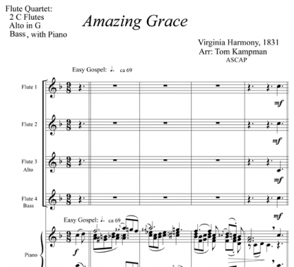 Amazing Grace for flute and piano | ScoreVivo