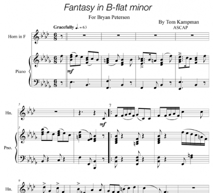 Fantasy in Bb Minor for french horn and piano | ScoreVivo
