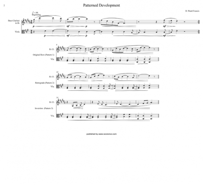 Patterned Development for bass clarinet and viola | ScoreVivo