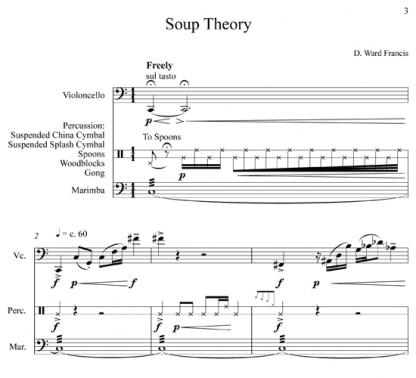 Soup Theory for cello and percussion | ScoreVivo