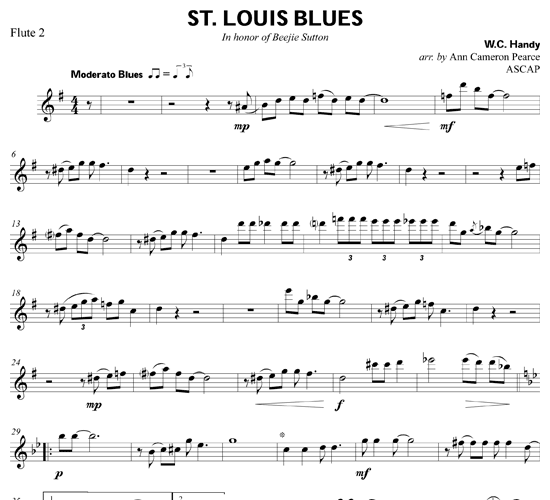 St. Louis Blues for flute ensemble | Download Sheet Music from www.waterandnature.org