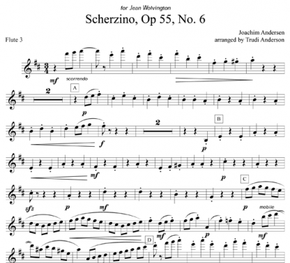Scherzino, Op 55, No 6 for flute quartet | ScoreVivo