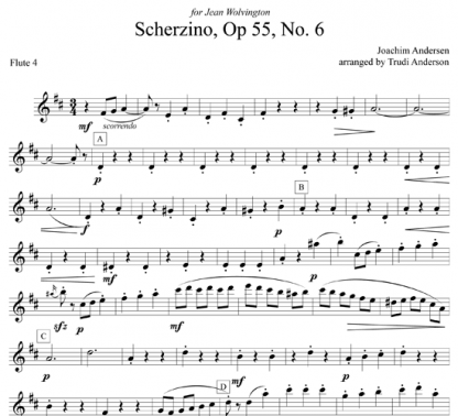 Scherzino, Op 55, No 6 for flute quartet | ScoreVivo