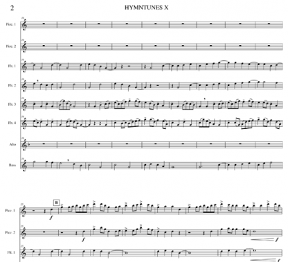 Hymntunes X: On Simple Gifts for flute ensemble | ScoreVivo