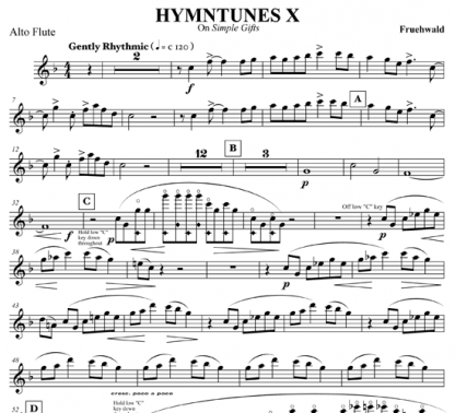 Hymntunes X: On Simple Gifts for flute ensemble | ScoreVivo