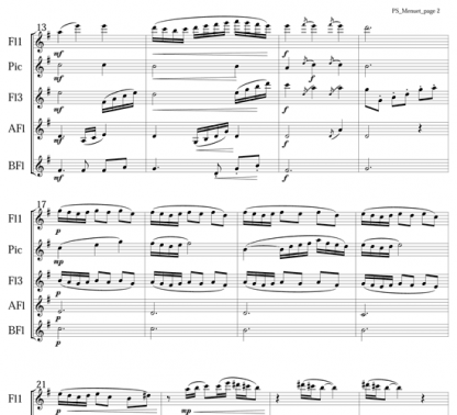 Menuet from Petite Suite for flute ensemble | ScoreVivo