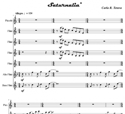 Saturnalia for flute ensemble | ScoreVivo