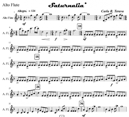 Saturnalia for flute ensemble | ScoreVivo