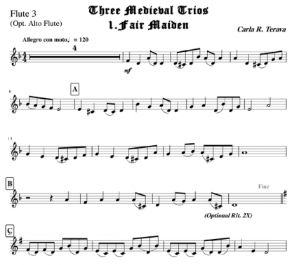 Three Medieval Trios for flute ensemble | ScoreVivo