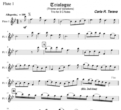 Triologue for flute ensemble | ScoreVivo