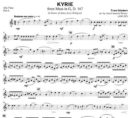 Kyrie for flute ensemble | ScoreVivo
