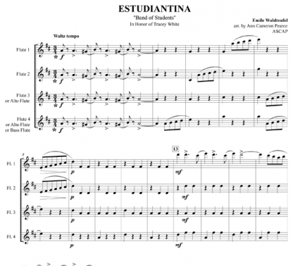 Estudiantina for flute quartet | ScoreVivo