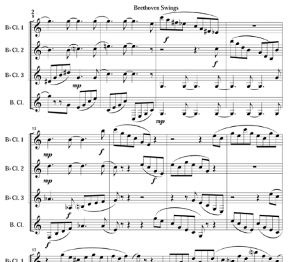 Beethoven Swings for clarinet quartet | ScoreVivo
