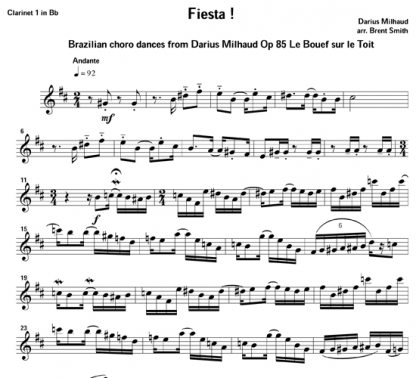 Fiesta for clarinet quartet | ScoreVivo