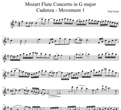 Six Mozart Cadenzas for flute solo | ScoreVivo