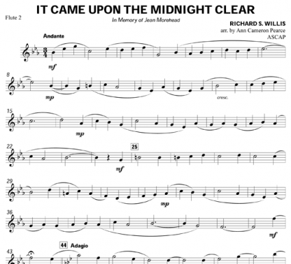 It Came Upon the Midnight Clear for flute sextet | ScoreVivo
