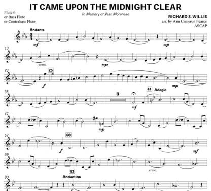 It Came Upon the Midnight Clear for flute sextet | ScoreVivo