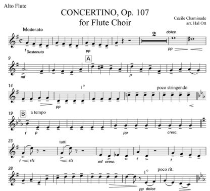 Concertino, Op. 107 for flute sextet | ScoreVivo