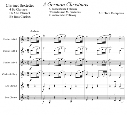 A German Christmas for clarinet sextet | ScoreVivo