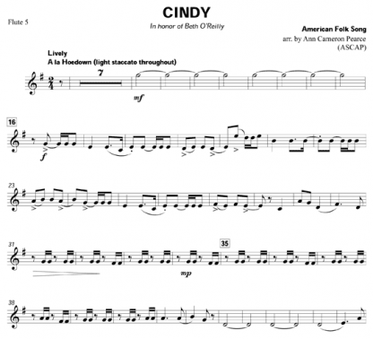 Cindy for flute sextet | ScoreVivo