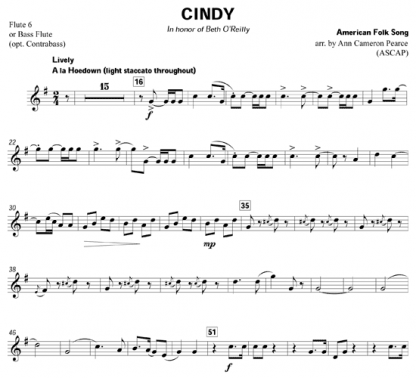 Cindy for flute sextet | ScoreVivo