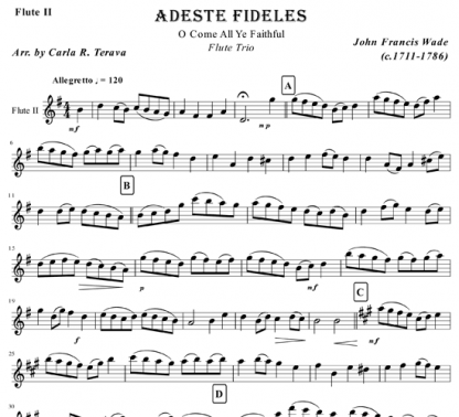 Adeste Fideles for flute trio | ScoreVivo